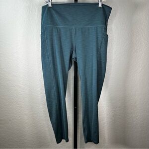 Prana Becksa 7/8 Ribbed Teal Leggings Yoga Workout Pants Size 2X